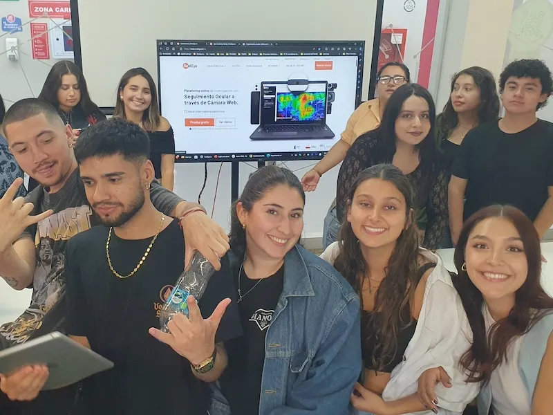 Students using RealEye in a classroom setting