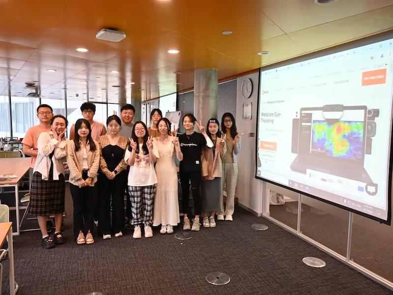 Students using RealEye in a classroom setting